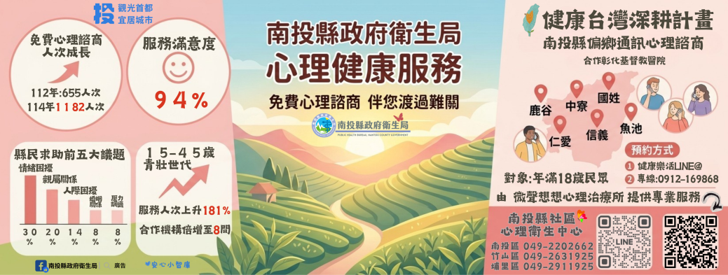 南投縣免費心理諮商服務